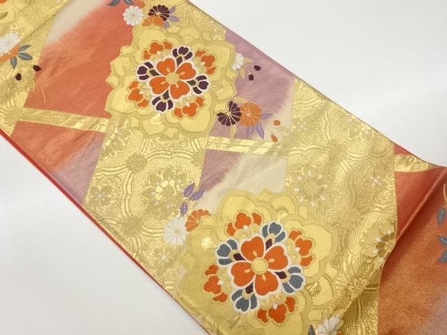 華文模様織出し袋帯